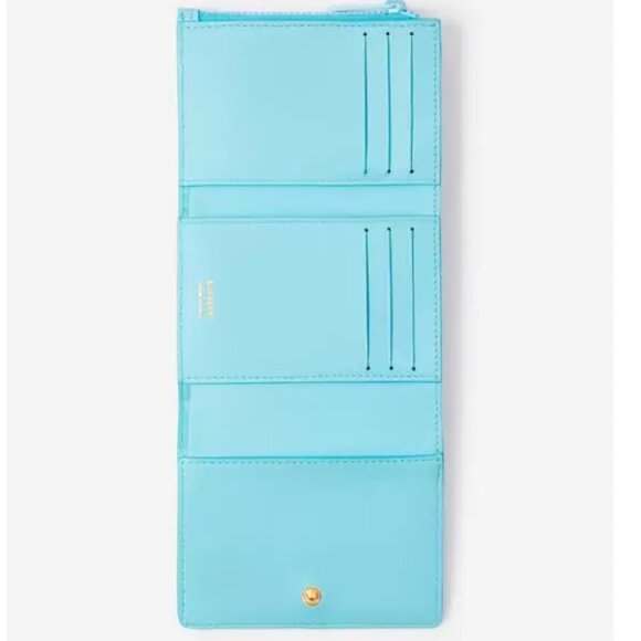 NEW Authentic  Burberry Light Blue Leather Wallet with TB Logo - Picture 8 of 10
